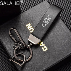 Leather Alloy Keychain Keyring Pendant for Ford Mustang / Fiesta / Focus / Mondeo | Gift