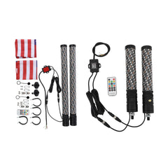 2pcs Spiral RGB LED Whip Light 10 Speed Settings 300 Patterns Sound Activated Chasing Whip Lights for RZR UTV ATV Off Road