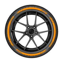 3D Tire & Rim Wall Blade Stickers | White/Red/Yellow OLPAY Tyre Decal