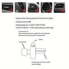 Carbon Fiber Racing Seat Car Phone Mount – Air Vent GPS Holder
