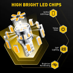 AUXITO T10 W5W Yellow Canbus LED | Parking License Plate Signal Lamp