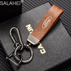 Leather Alloy Keychain Keyring Pendant for Ford Mustang / Fiesta / Focus / Mondeo | Gift