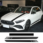 Hood Decal Side Stripes & Skirt Sticker for Mercedes-Benz A-Class A45S W177 | Color Change Vinyl