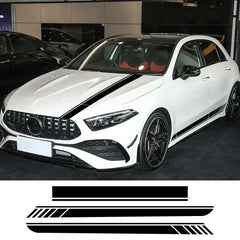 Hood Decal Side Stripes & Skirt Sticker for Mercedes-Benz A-Class A45S W177 | Color Change Vinyl