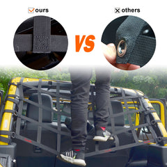 1 Set Roof Top Cargo Restraint System Net Trunk Net for Jeep Wrangler 2018-2021 JL JLU 4 Door Unlimited Rubicon Sahara X Sport