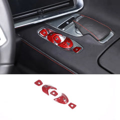 Real Carbon Fiber Cover For Chevrolet Corvette C8 2020 2021 2022 2023 Car Console Gear Shift Button Sticker Accessories