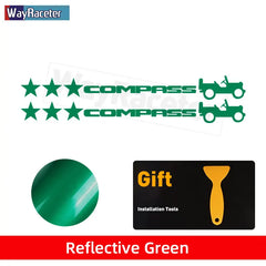 Jeep Compass Willy Edition Star Decal Kit – Reflective Vinyl | Hood, Trunk & Door Pillar (2 Pcs)