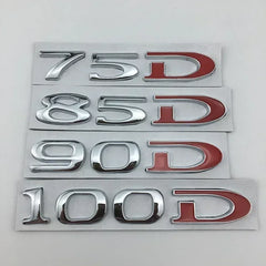 For Tesla MODEL 3 S X Y 75D 85D 90D 100D Rear Boot Trunk Tailgate Emblem Badge Sticker 3D Metal Car Styling Accessories