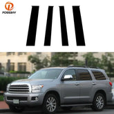 4Pcs Car Door Window Trim Cover Kits Stickers Pillar Posts Glossy Black for Toyota Sequoia XK60 2008 2009 2010 2011-2022