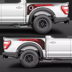 Tracery Splash Hood, Bedside & Letter Stripe Decal for Ford F-150 Raptor (2021–2023) | Vinyl Graphics Kit