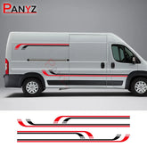 Camper Van Door & Waistline Graphic Decal for Fiat Ducato / Peugeot Boxer / Citroen Relay | 4-Piece Vinyl Kit
