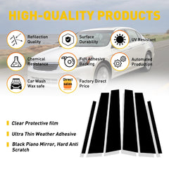 Gloss Black Pillar Post Door Trim for Honda Accord (2008–2012) | 6pc