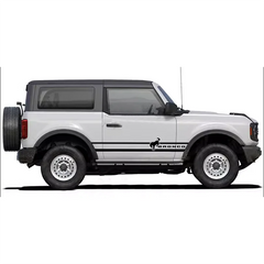 Matte Black Side Waistline Stripe Decal for Ford Bronco 2-Door (2021–2023) | Vinyl Body Line Overlay Pair