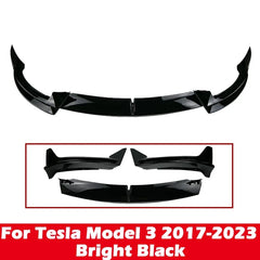 Front Bumper Front Lip Front Shovel kit Compatible for Tesla Model 3 2017-2023 & Model Y 2017-2024,Body Spoiler Splitter kit