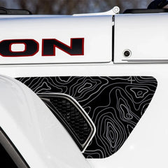Jeep Wrangler JL / JLU & Gladiator JT Topographic Fender Vent Decal – PVC Vinyl Sticker (2018–2026)