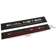 3D ABS DUAL MOTOR Chrome Red Line Emblem Badge for Tesla | Trunk & Body Styling Sticker