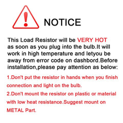 AUXITO H8/H11 Canbus Anti-Flicker LED Decoder Resistor | 2-Pack
