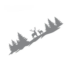 Hunting Deer & Trees Tailgate Decal | 4x4 Off-Road Vinyl Sticker for Pickup Trucks & SUVs