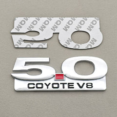 3D Metal 5.0 COYOTE V8 Badge | Grille, Trunk & Fender Emblem for Ford Mustang