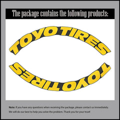 TOYO TIRES 3D Waterproof Tire Stickers | Universal Rubber Sidewall