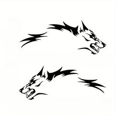 Wolf Side Body Decal | 2-Piece Waterproof Self-Adhesive Vinyl Animal Sticker