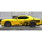 Dodge Challenger 1320 Body Side Vinyl Decal Kit – Door & Waist Line Sport Graphic | 2015–2025 | Black or Custom Color