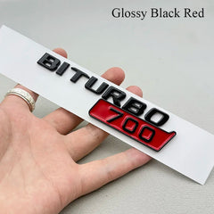 2-Piece BITURBO 700 Letters Fender Side Badge Emblem Decal for Mercedes-Benz AMG | 3D Sticker
