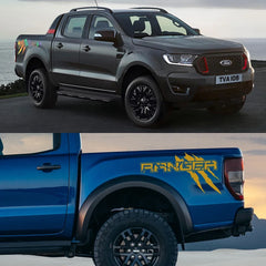 Car Body Side Sticker For Ford Ranger Raptor XLT XL Lariat T6 Trim Pickup Truck Bed Decor Cover Decal Auto Tuning Decoration