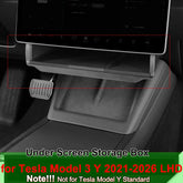 Under-Screen Hidden Storage Box for Tesla Model 3/Y Juniper/Highland