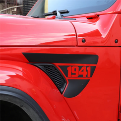 Jeep Wrangler JL & Gladiator JT Side Fender Vent “1941” Decal – Precut Black PVC Sticker (2018–2024)
