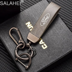Leather Alloy Keychain Keyring Pendant for Ford Mustang / Fiesta / Focus / Mondeo | Gift