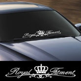Crown Art Front Windshield Vinyl Sticker – Universal Fit | Car Styling Decal | 12 Finishes