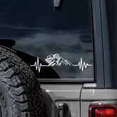 Reflective Heartbeat Off-Road Mountain Climb Vinyl Sticker – 4x4 Truck Windshield & Bumper Decal | 4 Colors