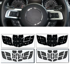Steering Wheel Button Repair Sticker | 1-Piece Black Vinyl Control Decal for Cars