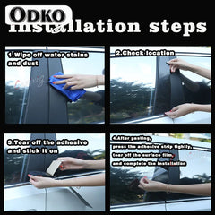 For Honda CRV 2007 2008 2009 2010 2011 Car Door Window Pillar Posts Tirm Cover Stickers Exterior Decoration Parts Black