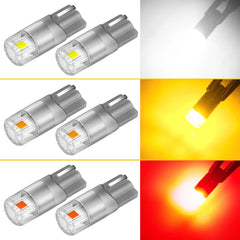 AUXITO T10 W5W 168 194 2824 Canbus LED | 2pc 6000K White/Red/Yellow
