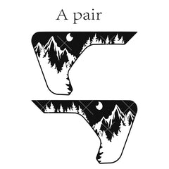 Mountains and Trees Car Stickers Decoration Fender Vent Exterior Accessories Vinyl Decals for Jeep Wrangler JL JLU JT 2018-2026