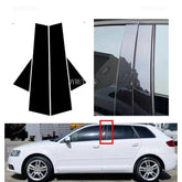 Glossy Black Silver Carbon Pillar Post Fit For Audi A3 S3 RS3 4dr 8P 2003 2004 -2013 Door Window Column BC Trim Sticker Cover