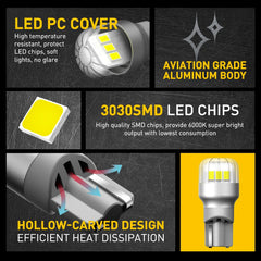 AUXITO W16W T15 921 Canbus LED | 2pc Super Bright Backup Light