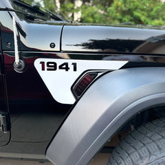 1941 Fender Vent Vinyl Sticker Fits 2018+ Jeep Wrangler JL & Jeep Gladiator JT