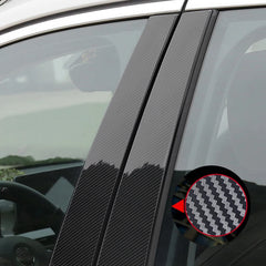 6Pcs Car Window Pillar Posts Door Trims Sticker Black Decal Cover for BMW 1-Series F20 carbon fibre 2012-2019 Car accessories