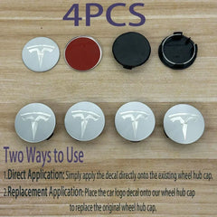 Tesla 56mm Wheel Center Caps 4Pcs Set - Original Style Hub Covers for Model 3 Y X S Auto Parts