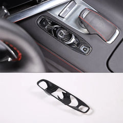 Real Carbon Fiber Cover For Chevrolet Corvette C8 2020 2021 2022 2023 Car Console Gear Shift Button Sticker Accessories