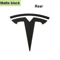 For Tesla Model 3 Mode Y Zinc Alloy Car Front Hood Logo Sticker Styling Auto Body Rear Trunk Emblem with Radian Accessories