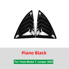 2PCS Side Window Louver Cover Sport Style For Tesla Model 3 Y Juniper Highland 2025-2020 2026 Rear Window Spoiler Shutter Cover