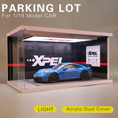 1:18 Car Models Parking lot Solid Parking Garage Model With lights And Acrylic Dust Cover