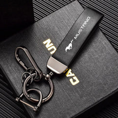 Leather Alloy Keychain Keyring Pendant for Ford Mustang / Fiesta / Focus / Mondeo | Gift