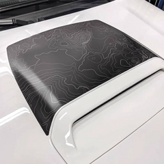 Topographic Map Hood & Scoop Decal Kit for Toyota 4Runner | Matte Black Vinyl Graphics