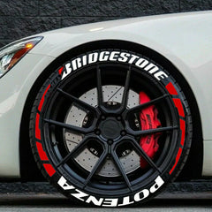 3D Rubber Permanent Tire Letter Sticker | Waterproof Wheel Decal