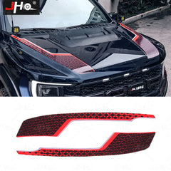 JHO Carbon Grain Front Bonnet & Side Hood Stripe for Ford F-150 Raptor | Engine Vinyl